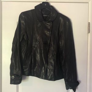 Andrew Marc black leather jacket